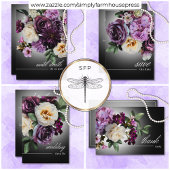 Save The Date Moody foncé minuit violet Mariage de la romance fl