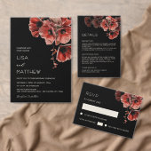 Étiquette Coquelicots rouges sur fond noir (Personnalisez la collection de ce créateur indépendant. )