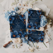 Dark Navy Botanical Romance Kaart