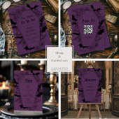 Menu Élégant Mariage floral gothique violet