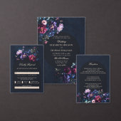 Donker Romantisch Moody Bloemen Zwart Trouwprogram (Personaliseer de collectie van deze zelfstandige maker.)