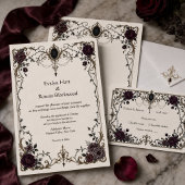 Carte de Programme de Mariage Victorien Sombre
