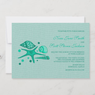 Collection de coquillages - invitations de mariage