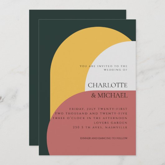 COLLECTION DE FAIRE-PART DE MARIAGE RETRO MODERNES (Devant / Derrière)