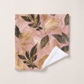 Collection de Feuilles Boho Populaire en or rose (Gant de toilette)