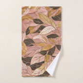 Collection de Feuilles de Boho Rouge Rose Populair (Serviette à main)