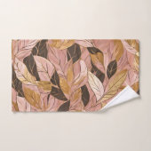 Collection de Feuilles de Boho Rouge Rose Populair (Serviette à main)