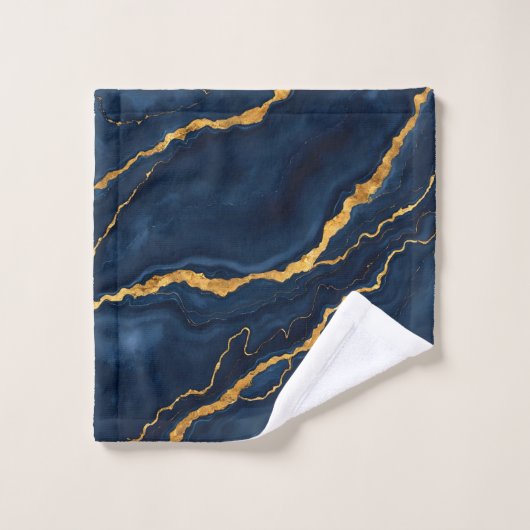Collection de marbre bleu bleu marine (Gant de toilette)