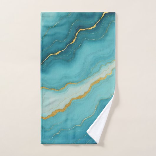 Collection de marbre bleu turquoise moderne (Serviette à main)
