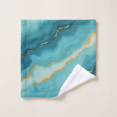 Collection de marbre bleu turquoise moderne (Gant de toilette)