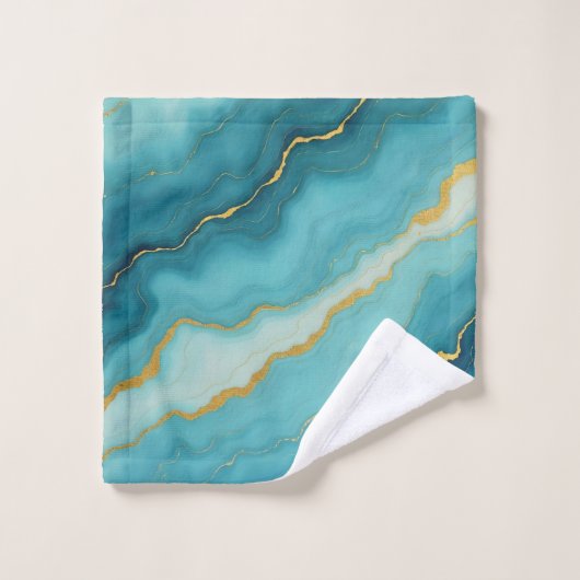 Collection de marbre bleu turquoise moderne (Gant de toilette)