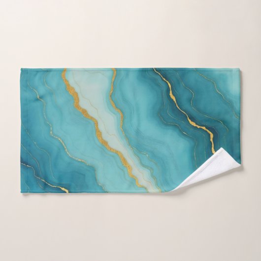 Collection de marbre bleu turquoise moderne (Serviette à main)