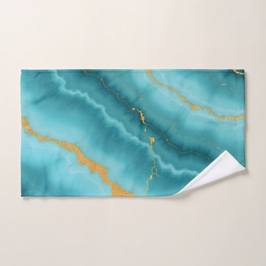 Collection de marbre bleu turquoise populaire (Serviette à main)