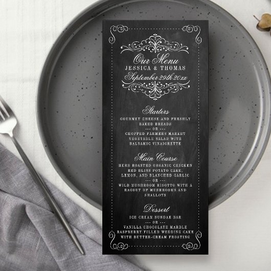 Collection de Mariages de tableau de bord - Menus