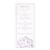 Collection de Mariages floraux de Peony - Menu (Devant)