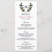 Collection de Mariages Monogram Berry Bush - Menu (Devant)