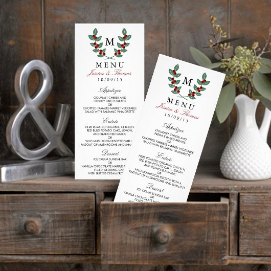 Collection de Mariages Monogram Berry Bush - Menu