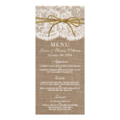 Collection de Mariages Rustic Twine Bow - Menu (Devant)