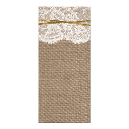 Collection de Mariages Rustic Twine Bow - Menu (Dos)