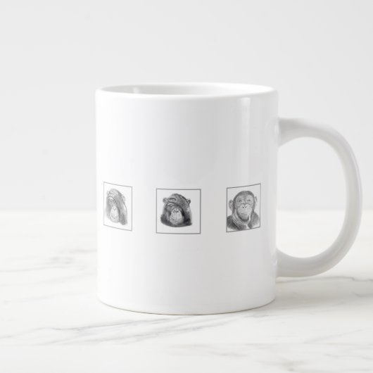 Collection de mugs animaux au crayon - Singes (Droite)