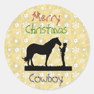Collection de Noël Autocollants Cowboy