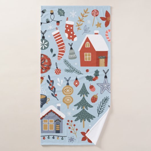 Collection de Noël d'éléments décoratifs d'hiver (Serviette de bain)