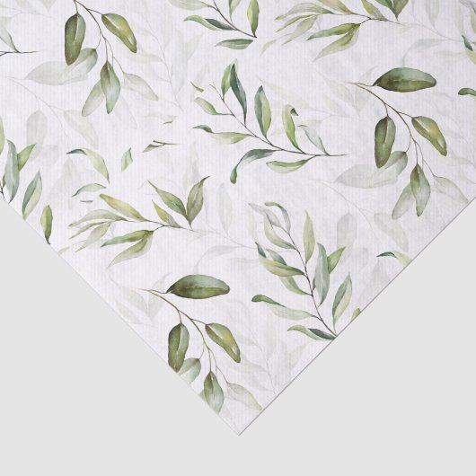 Collection de papier de soie à feuillage vert pour (Détail)