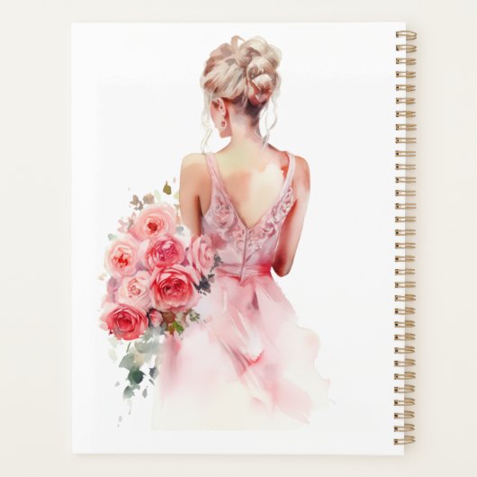 Collection de Robe de Mariée à l'Aquarelle de Rose (Dos)