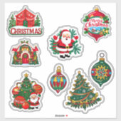 Collection de stickers de Noël festive (Feuille)