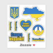 Collection de stickers sur le thème de l'Ukraine (Feuille)