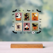 Collection de timbres de chat Halloween vintage T- (Neutre)