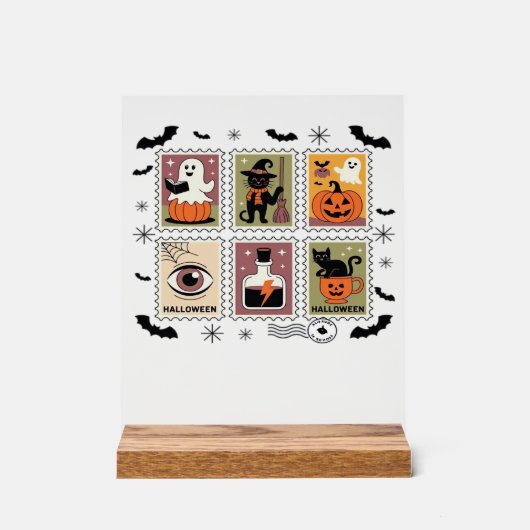 Collection de timbres de chat Halloween vintage T- (Recto)