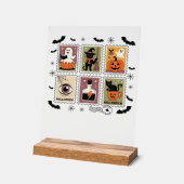 Collection de timbres de chat Halloween vintage T- (Angle)