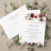 Deep Burgundy Floral Wedding (Personaliseer deze collectie van deze onafhankelijke maker. Test)