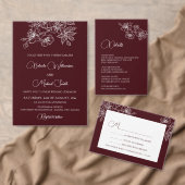 Deep Burgundy White Floral | Custom Wedding Bedankdoosjes (Personaliseer de collectie van deze zelfstandige maker.)