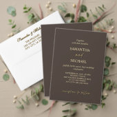 Carte d'accompagnement de mariage marron foncé et (Personnalisez la collection de ce créateur indépendant. Test)