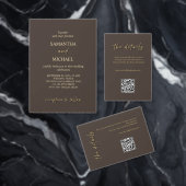 Autocollant de mariage rond brun profond (Personnalisez la collection de ce créateur indépendant. )