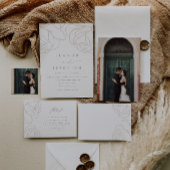 Mariage floral gris élégant RSVP avec code QR
