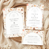 Delicate Wilde Bloementuin Bruiloft Save The Date
