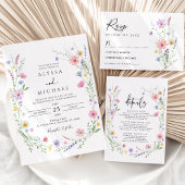 Delicate Wildflower Garden Wedding RSVP Card