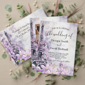 Eiffeltoren Lavendel Romance Bewaar de datum Vellum Uitnodigingen (Personaliseer deze collectie van deze onafhankelijke maker. Test)