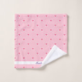 Collection des valentines de coeur populaire rose (Gant de toilette)