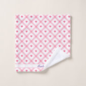 Collection des valentines du Coeur rose tendance (Gant de toilette)