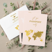 Programme Wedding Passport Gold Blush Pink Itinerary (Personnalisez la collection de ce créateur indépendant. Test)