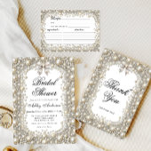 Elegante Diamonds en Parels Bow Kaarten en geschen Poster