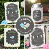Dinks en Dranks Groen & Blauw Pickleball Verjaarda Kaart