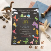 Invitation d'anniversaire de dinosaure / Garçon mi