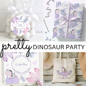 Serviette En Papier Dinosaur fête d'anniversaire rose pourpre