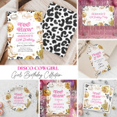 Invitation Space Cowgirl Rodeo Pink Disco Birthday Party 