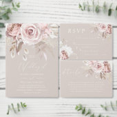 Numéro De Table Réception de mariage Rose Poussiéreuse et Beige Bl (Personnalisez la collection de ce créateur indépendant.)